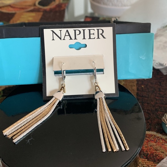 NWT Napier earrings Stunning, gold, and silver - Picture 2 of 2